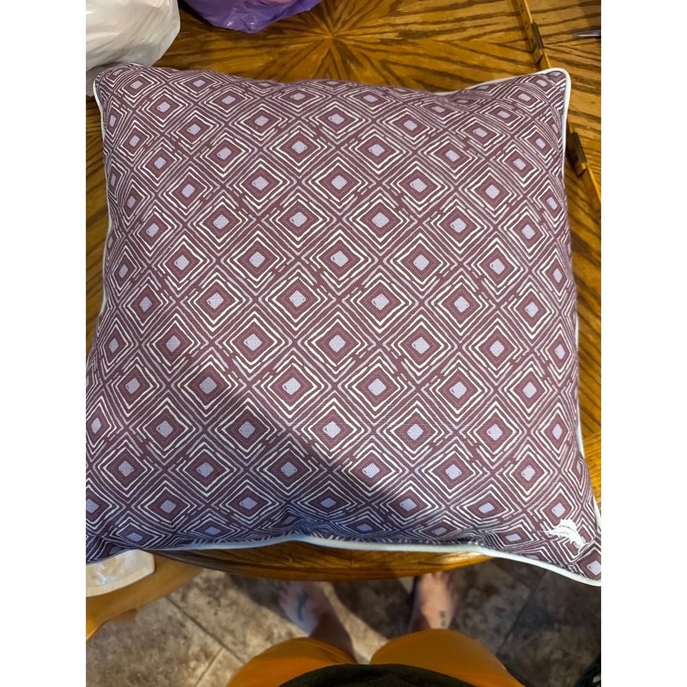 Tommy Bahama Purple Geometric Diamond Square Throw Pillow Coastal Accent Marlin